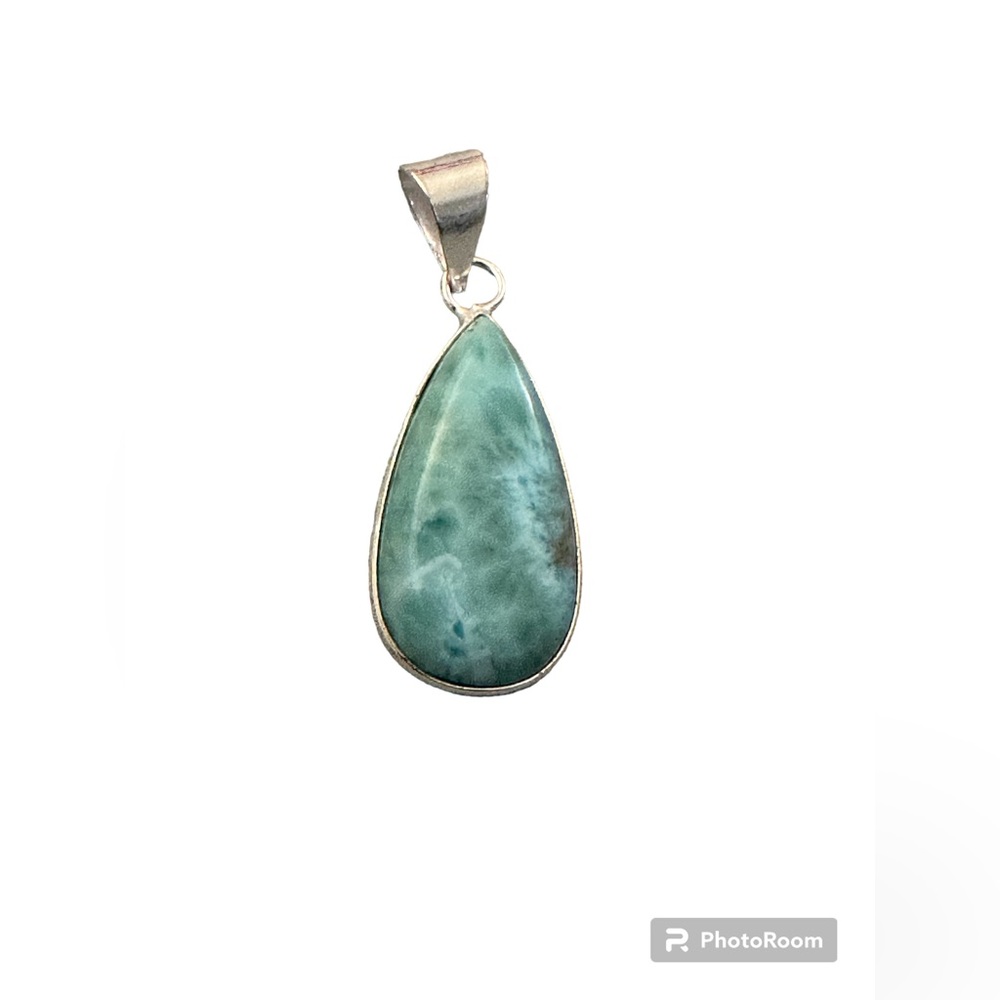 Larimar Pendant in Solid Sterling Silver and Chain